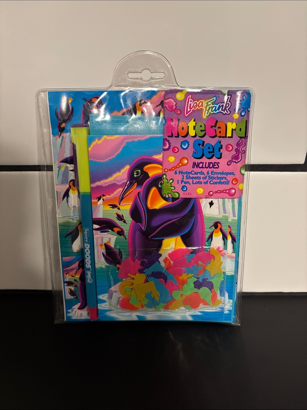 Vintage Authentic 90’s Lisa Frank Penguin Note Card Set NWT